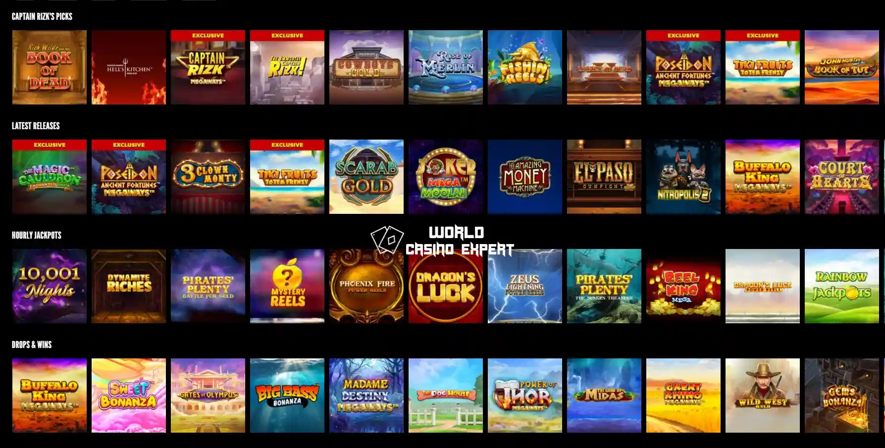 Ce jocuri poți juca la acest cazinou Rizk? | World Casino Expert