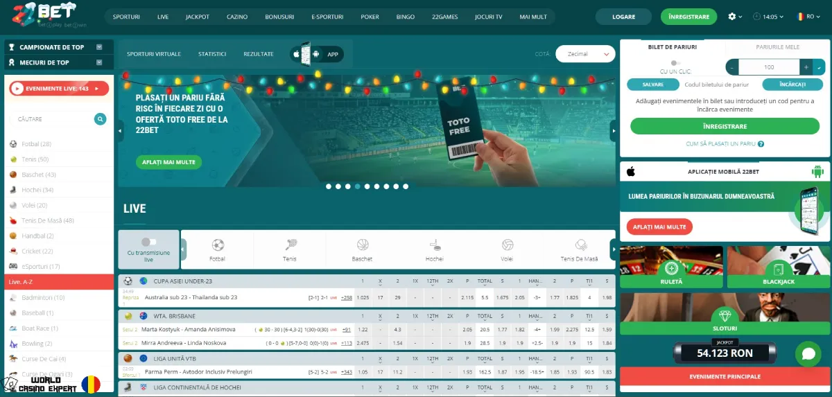 22Bet recenzie în România – bonusuri, coduri promoționale și analiză detaliată
