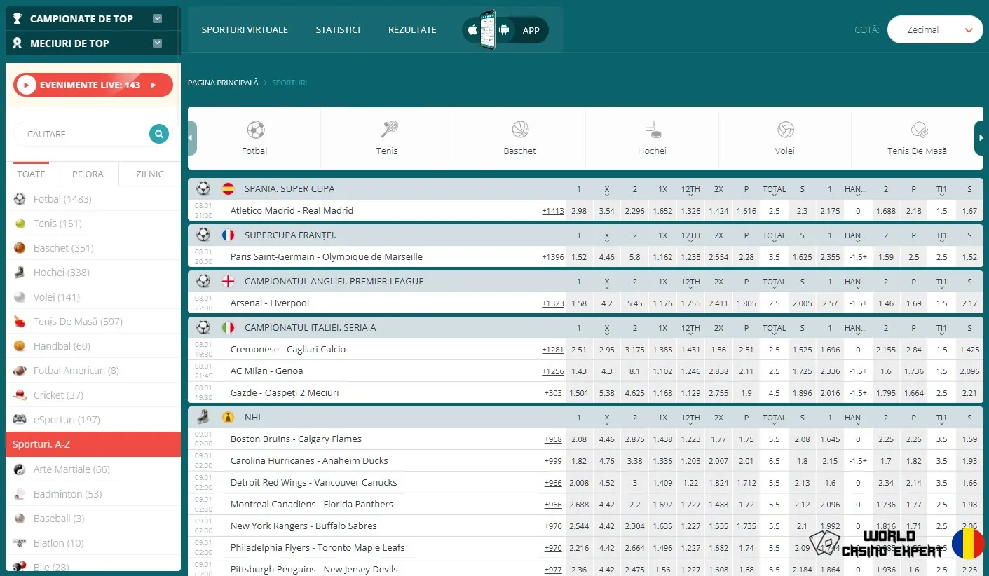 Pariuri sportive la 22Bet