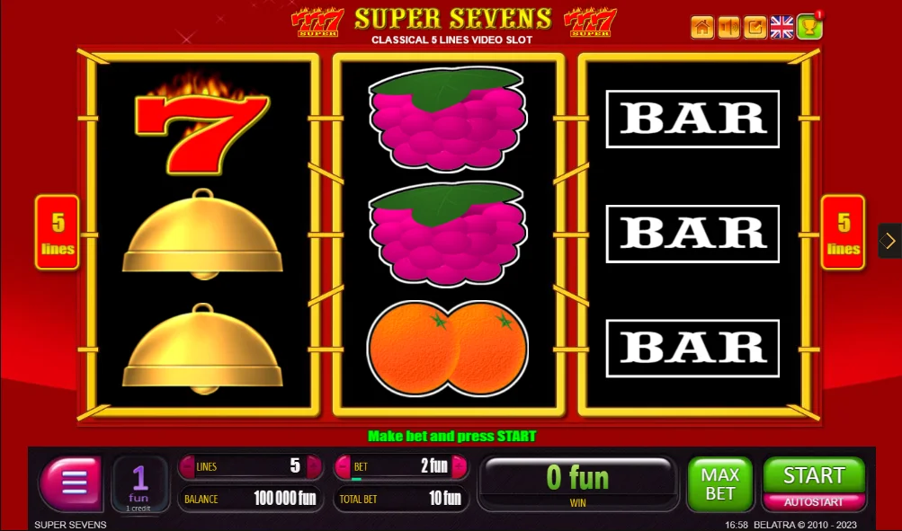ScreenShot Slot Super Sevens