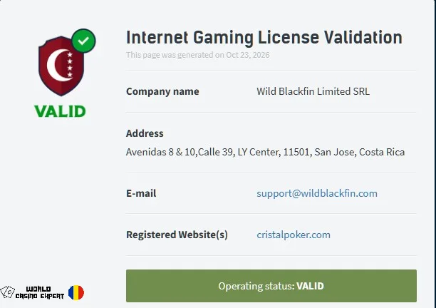Licență, securitate și protecția jucătorilor | CristalPoker